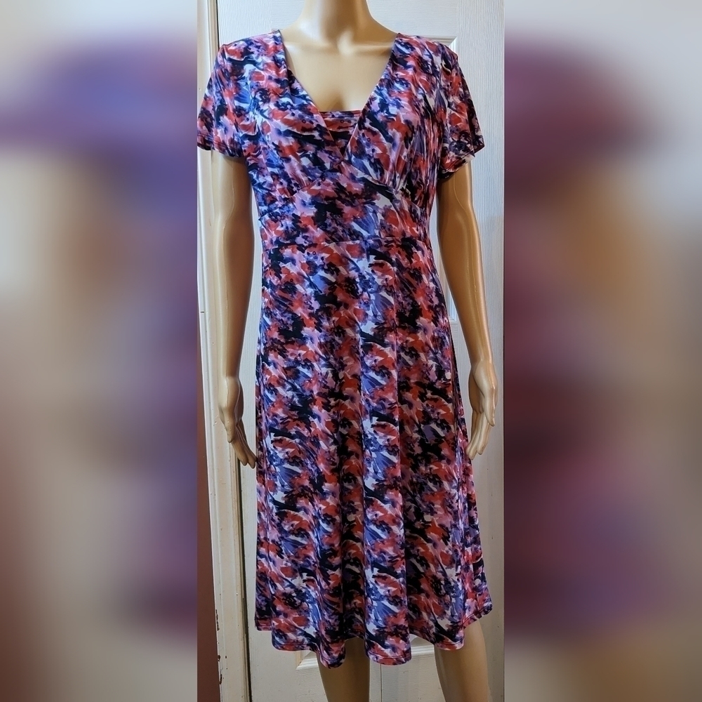 Pre-owned Elizabeth USA colorful dress size large, T2K